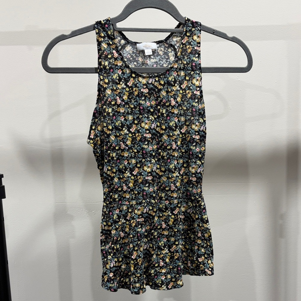 Wilfred Floral Sleeveless Peplum Top